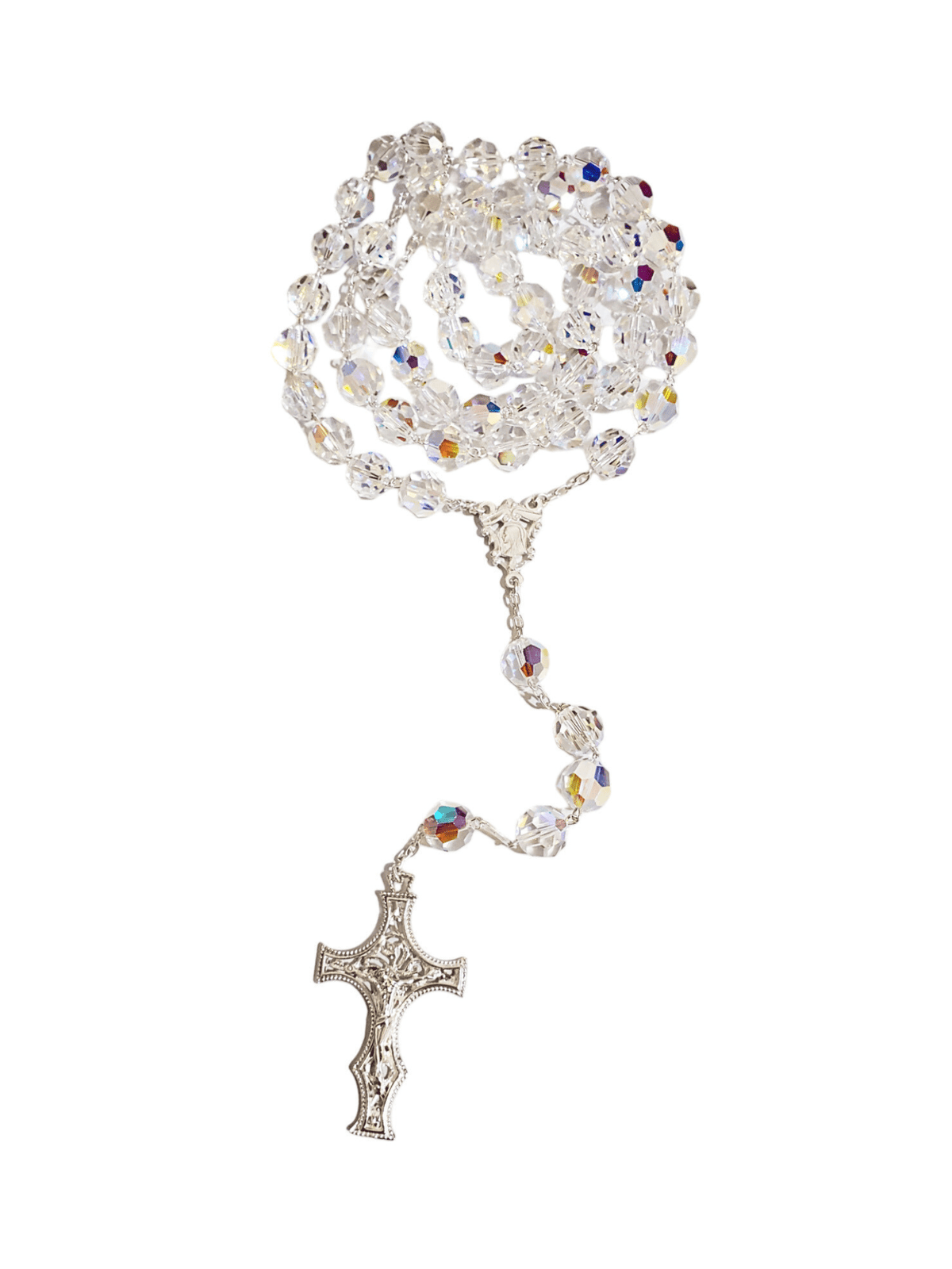 Terço Italiano com Cristais Swarovski em Prata de Lei 925-TerraCotta Arte Sacra