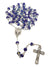 Terço Italiano de Cristal Medalha Milagrosa com Tulipa Azul Escuro-TerraCotta Arte Sacra