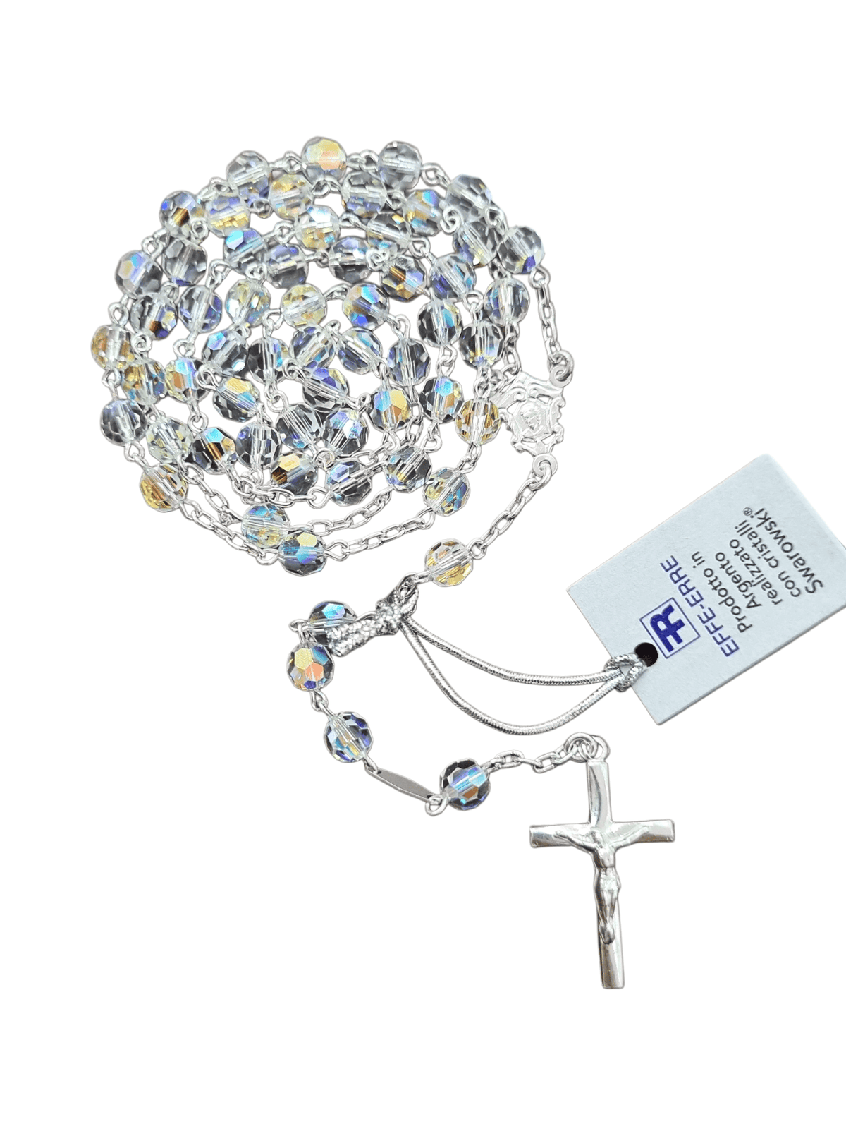 Terço Italiano de Cristal Swarovski e Prata 925 4 mm-TerraCotta Arte Sacra