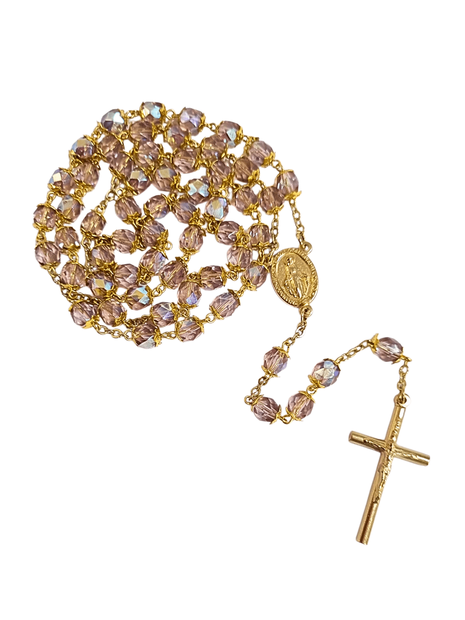 Terço Italiano de Cristal com Tulipa Roxo 6 mm-TerraCotta Arte Sacra