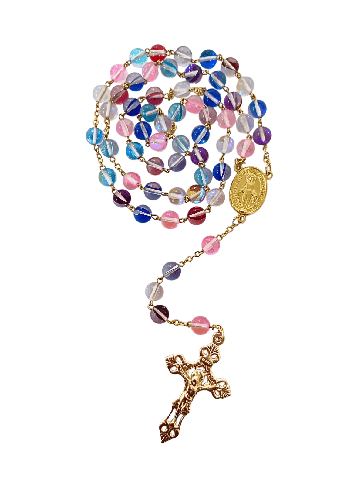 Terço Italiano de Cristal de Murano Cintilante 8 mm-TerraCotta Arte Sacra