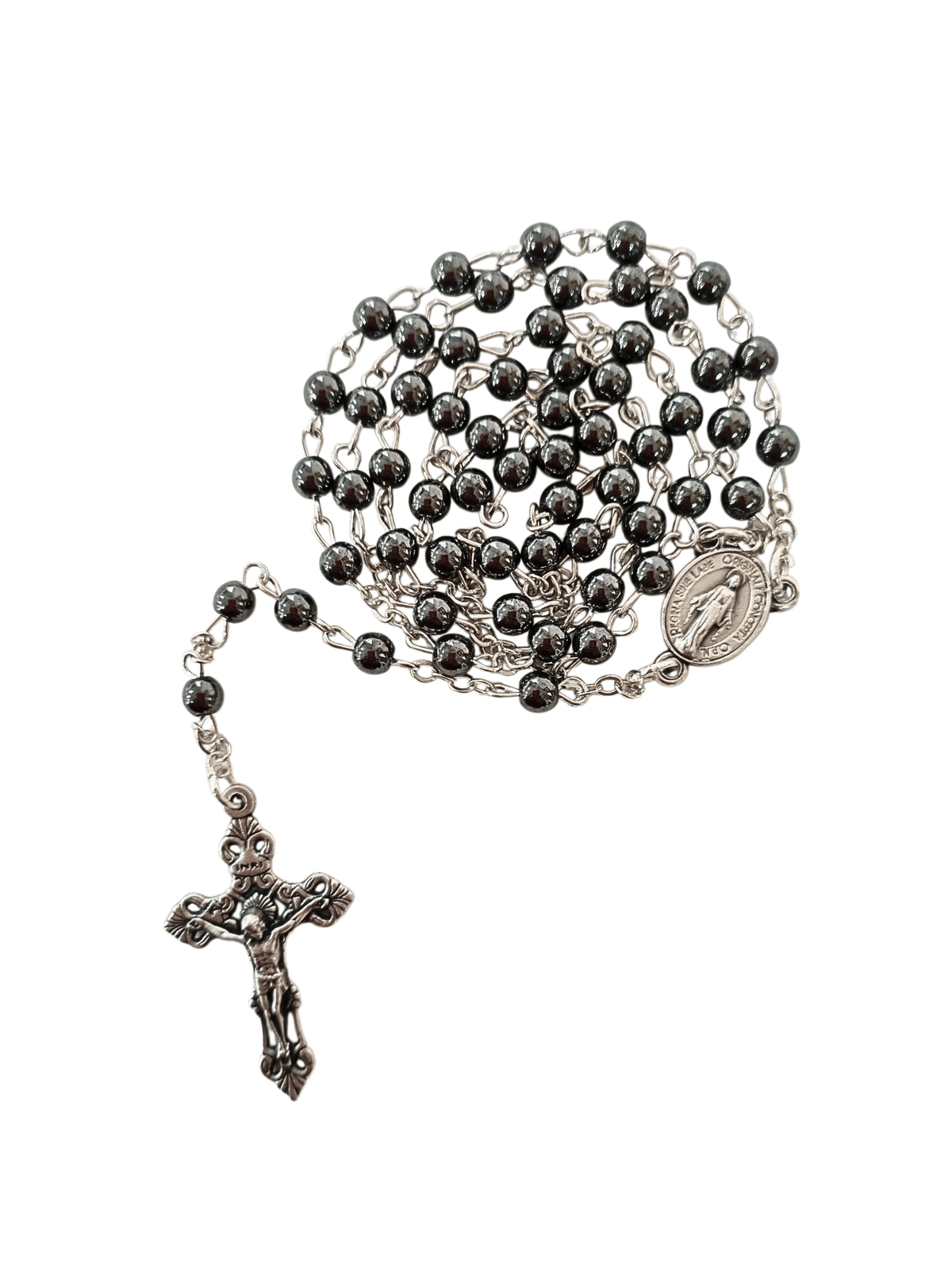 Terço Italiano de Hematita 4 mm-TerraCotta Arte Sacra