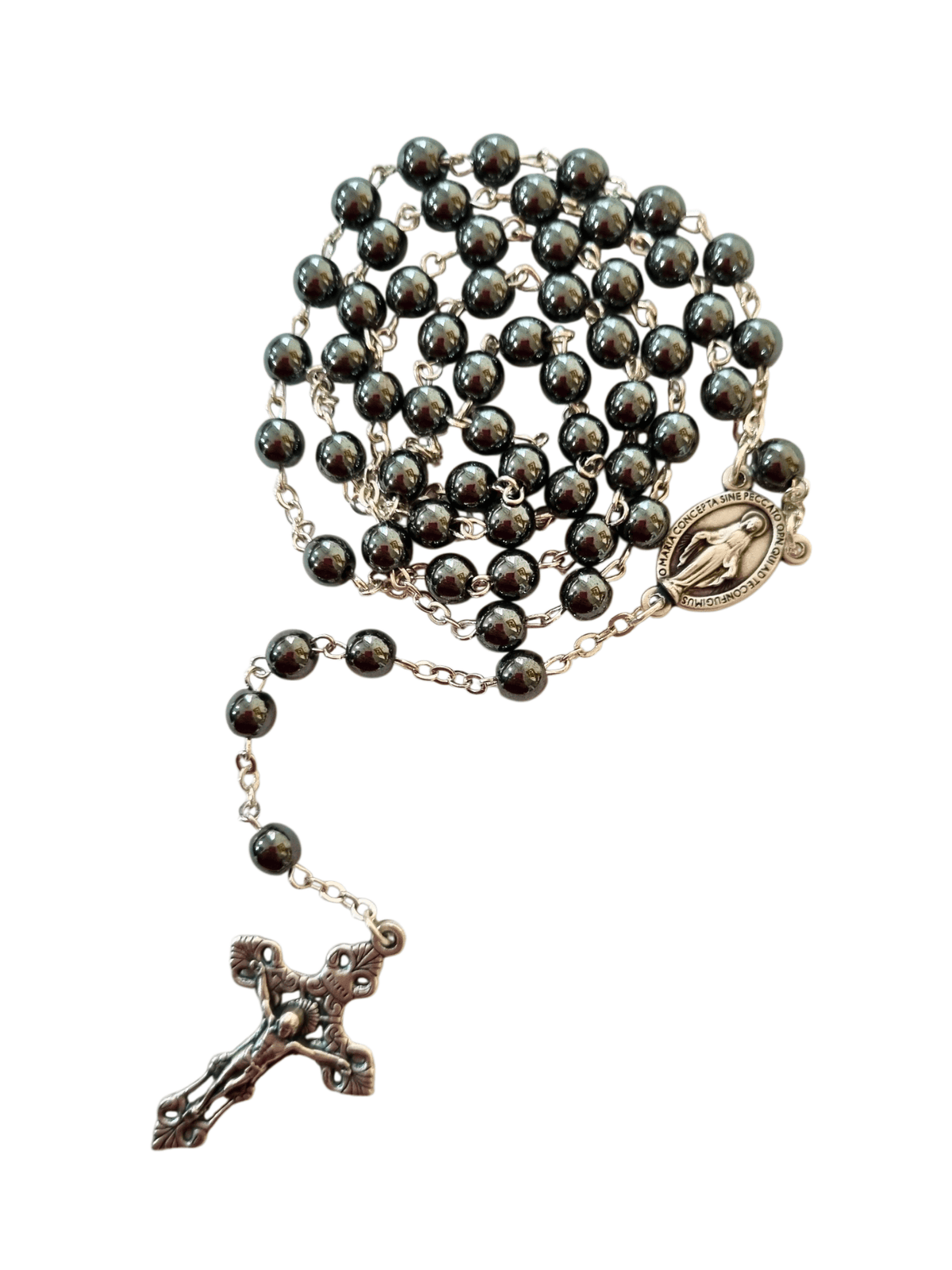 Terço Italiano de Hematita 6 mm-TerraCotta Arte Sacra