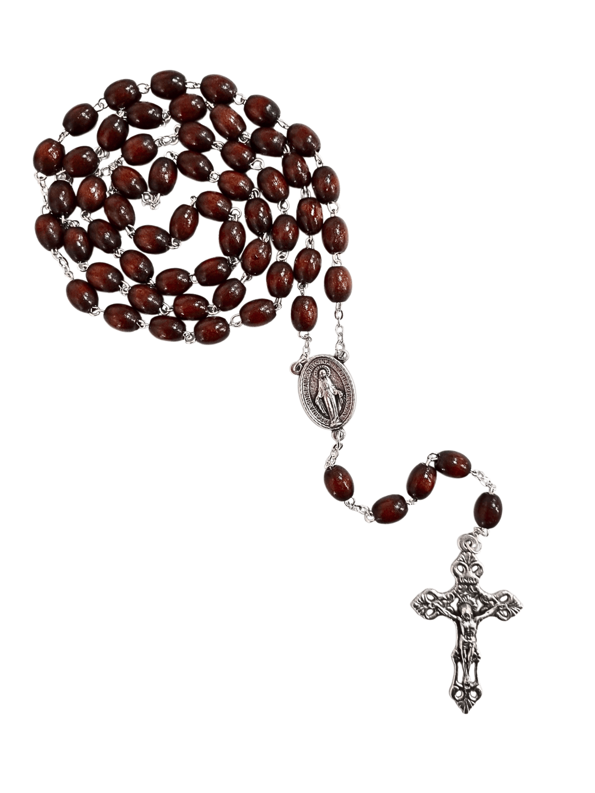 Terço Italiano de Madeira Mogno 8 mm-TerraCotta Arte Sacra