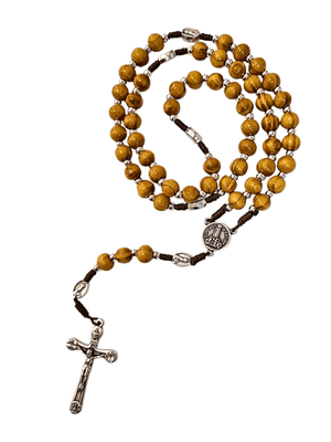 Terço Italiano de Madeira Nossa Senhora de Fátima 8 mm-TerraCotta Arte Sacra