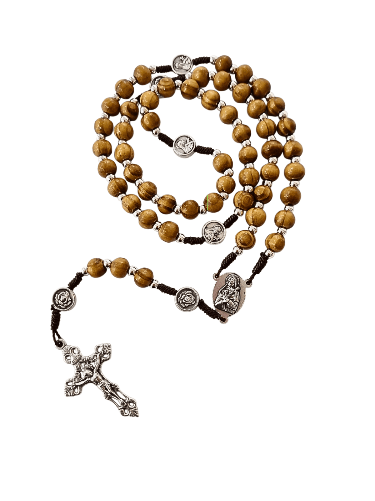 Terço Italiano de Madeira Santa Terezinha 8 mm-TerraCotta Arte Sacra