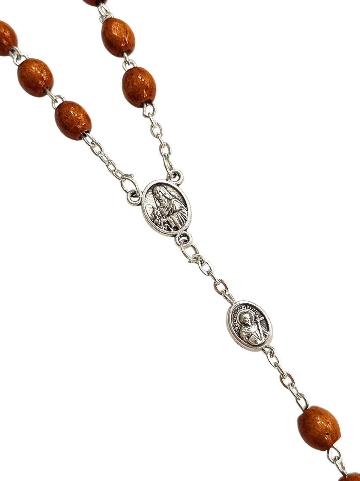 Terço Italiano de Madeira São Francisco e Santa Clara 6 mm-TerraCotta Arte Sacra