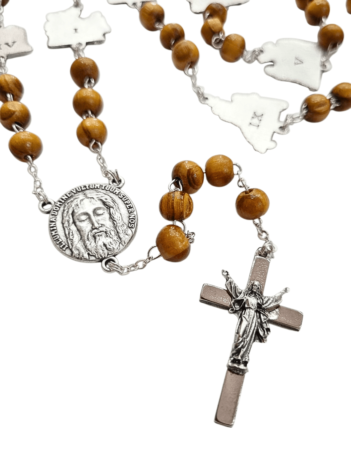 Terço Italiano de Madeira Via Sacra-TerraCotta Arte Sacra