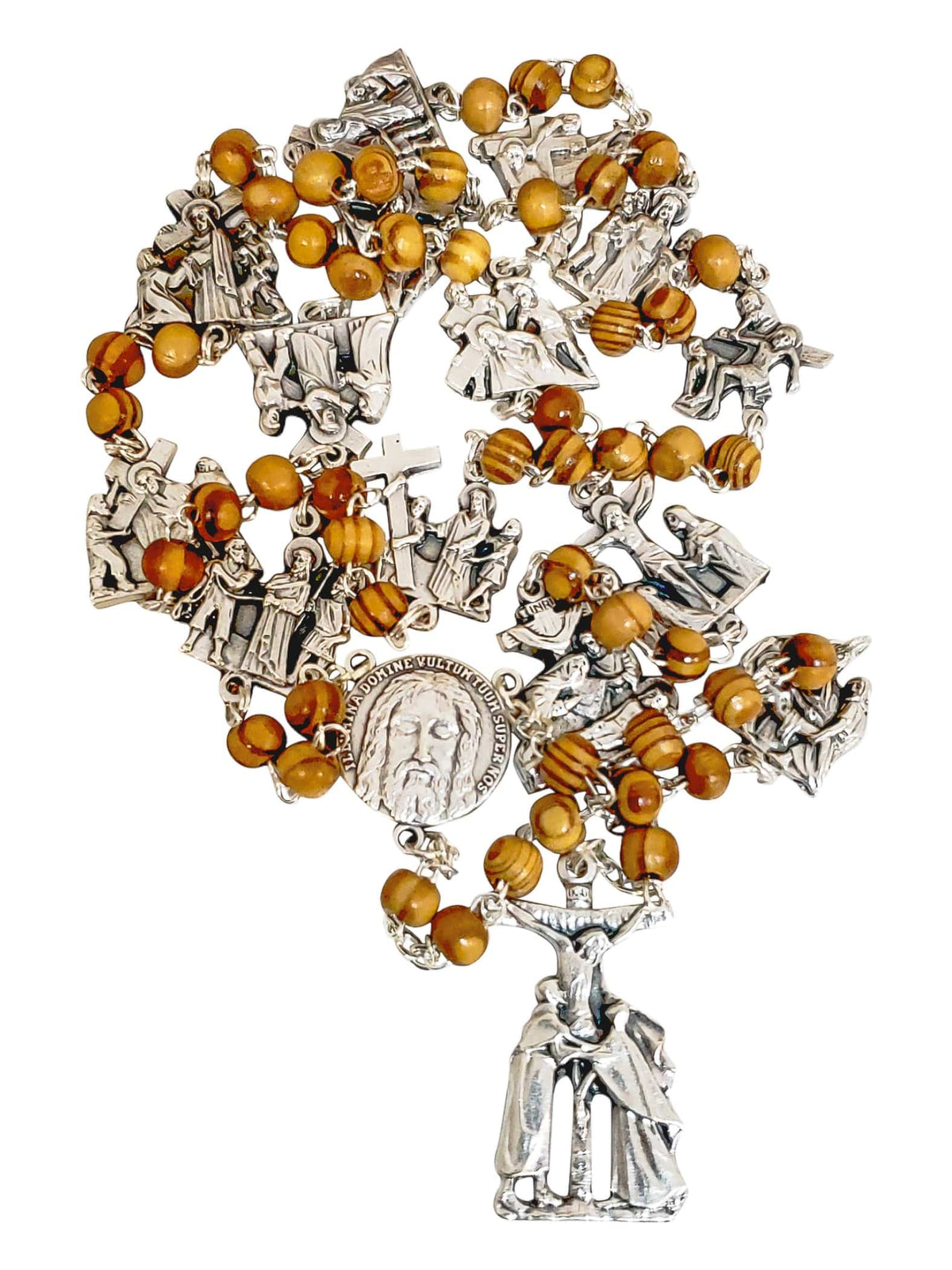 Terço Italiano de Madeira Via Sacra-TerraCotta Arte Sacra