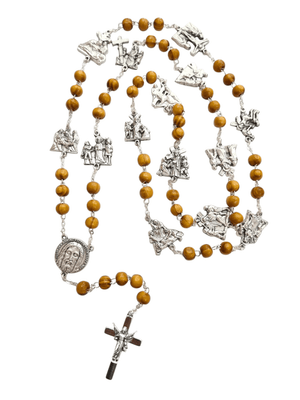 Terço Italiano de Madeira Via Sacra-TerraCotta Arte Sacra