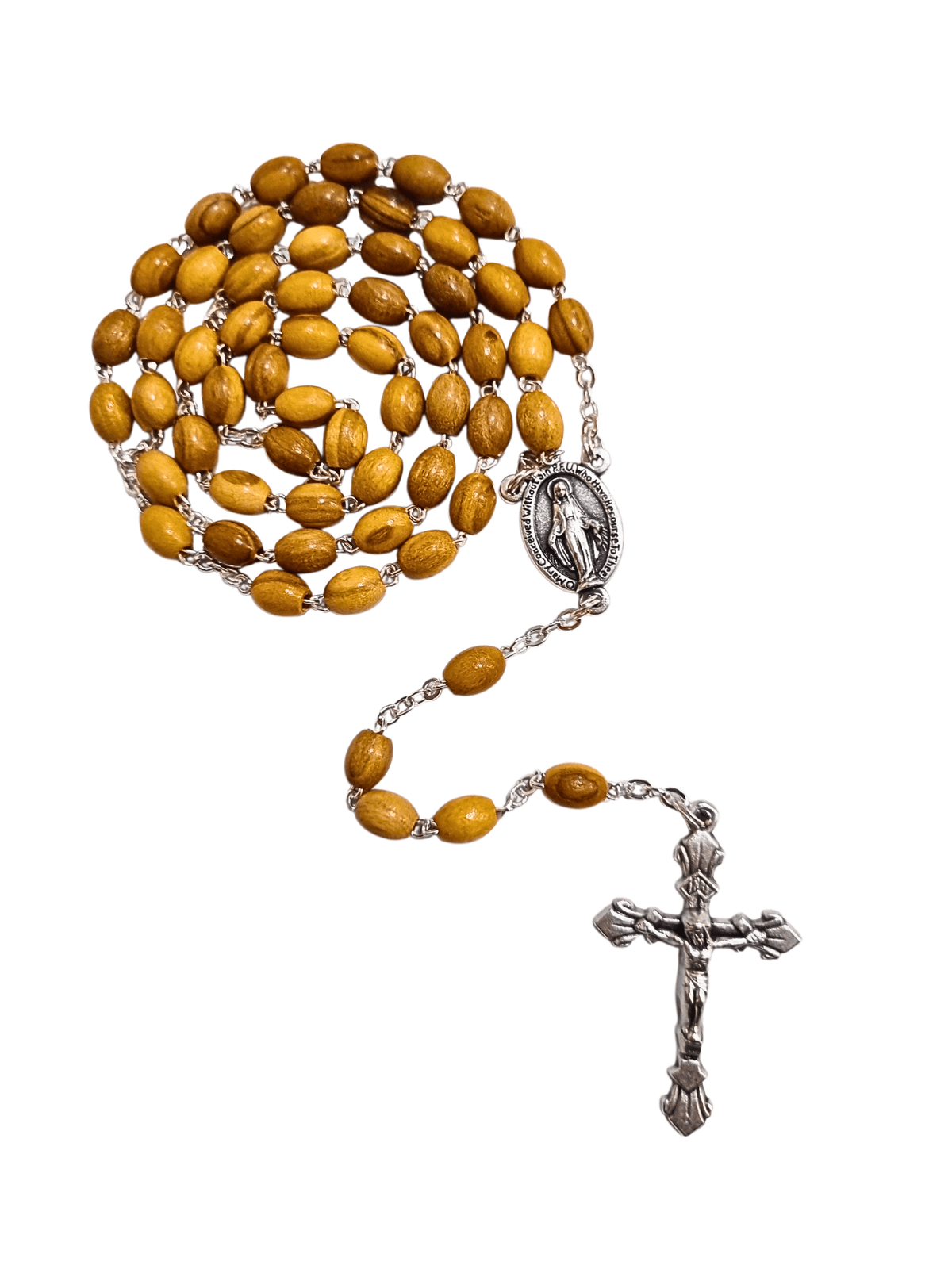 Terço Italiano de Madeira de Oliveira Oval 6 mm-TerraCotta Arte Sacra