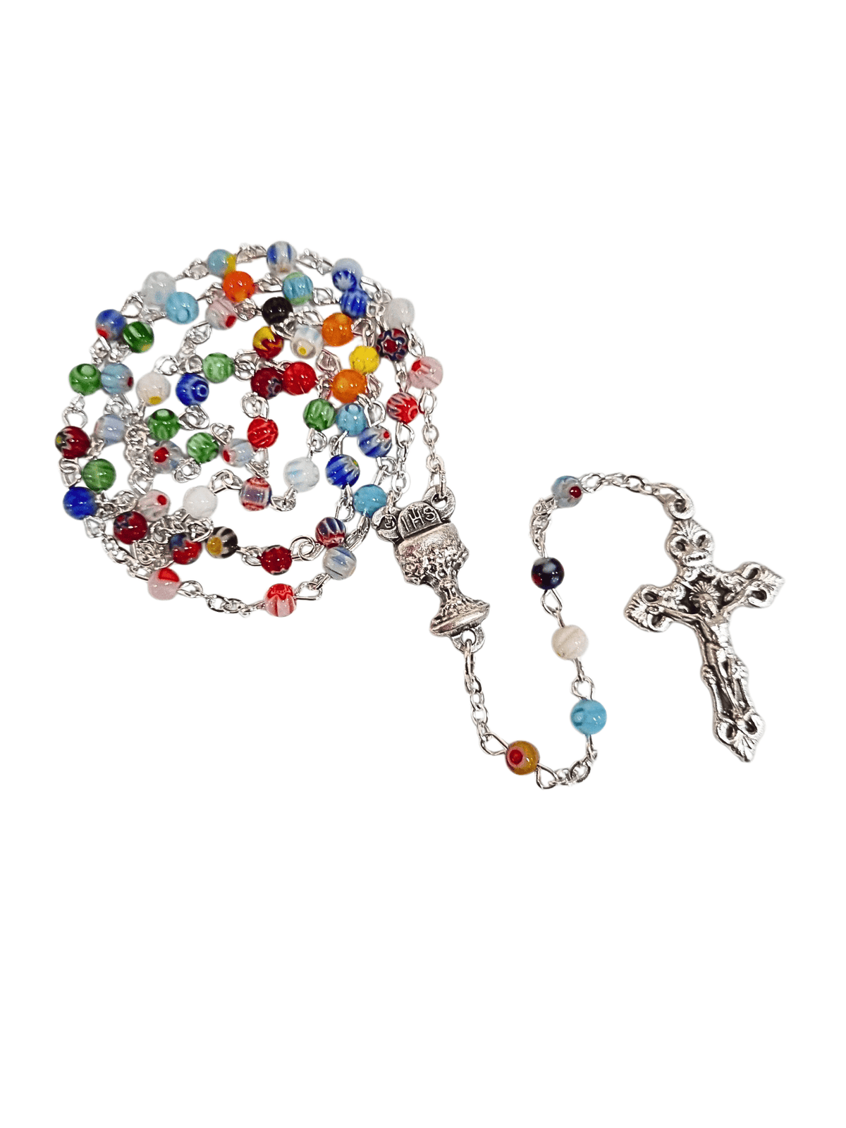 Terço Italiano de Mosaico Veneziano Colorido 4 mm-TerraCotta Arte Sacra