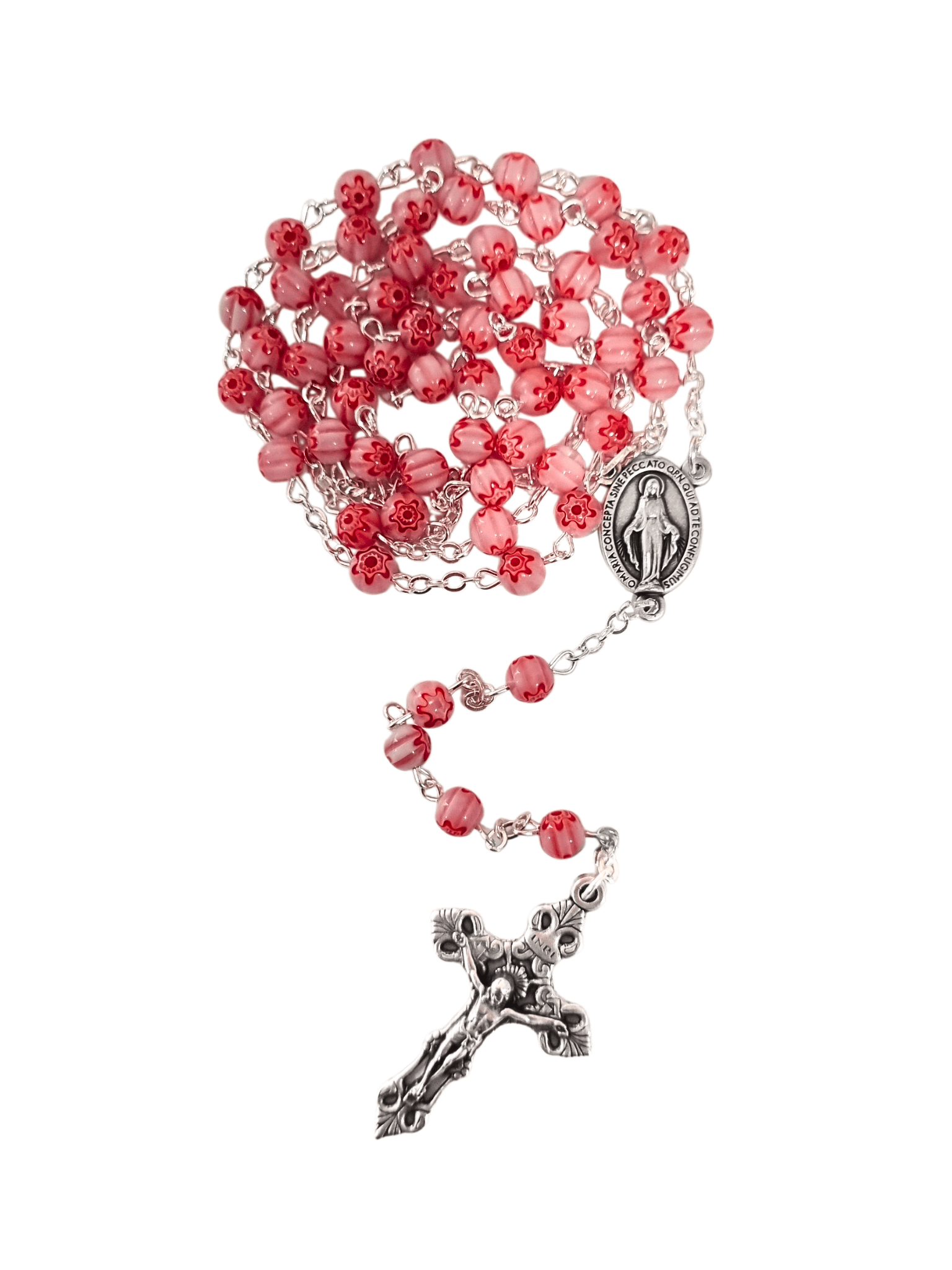 Terço Italiano de Mosaico Veneziano Rosa 6 mm-TerraCotta Arte Sacra