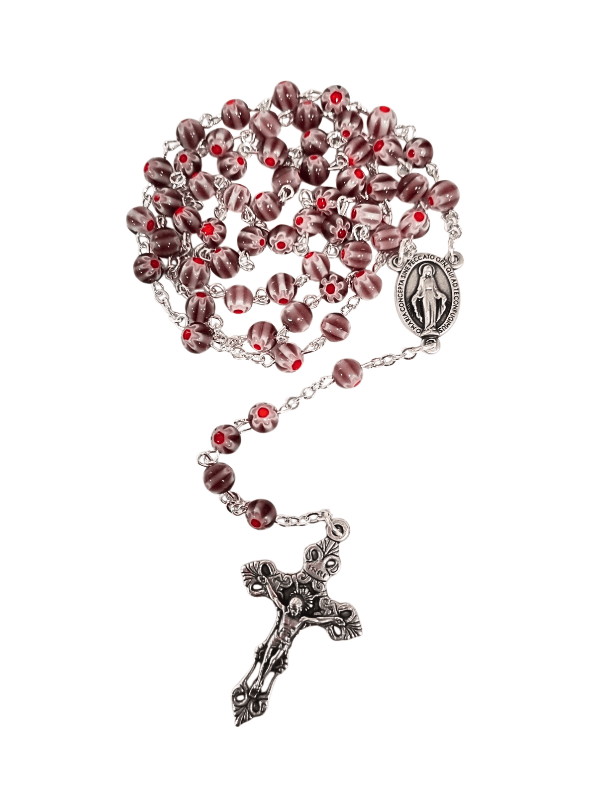 Terço Italiano de Mosaico Veneziano Roxo 6 mm-TerraCotta Arte Sacra