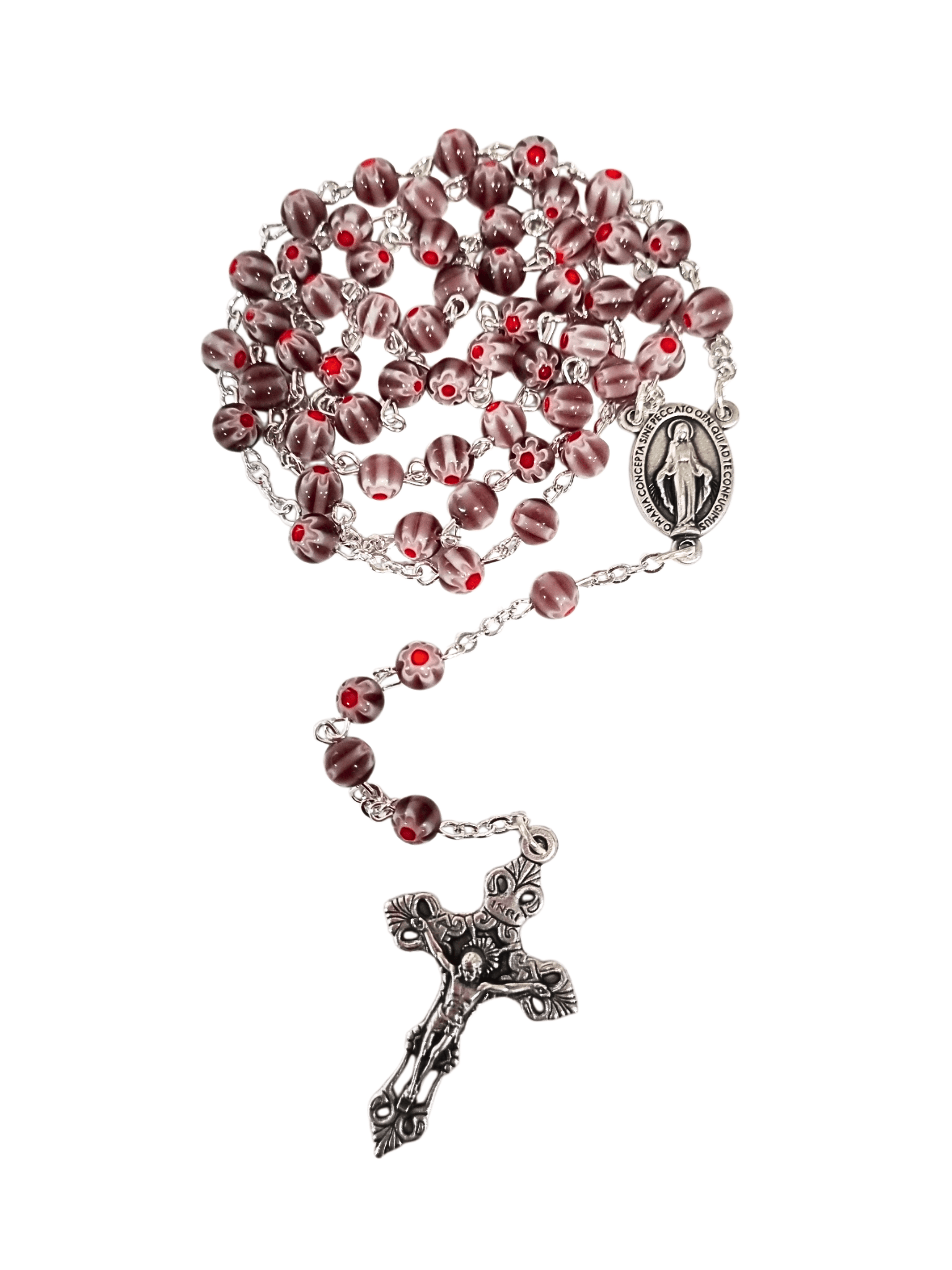 Terço Italiano de Mosaico Veneziano Roxo 6 mm-TerraCotta Arte Sacra