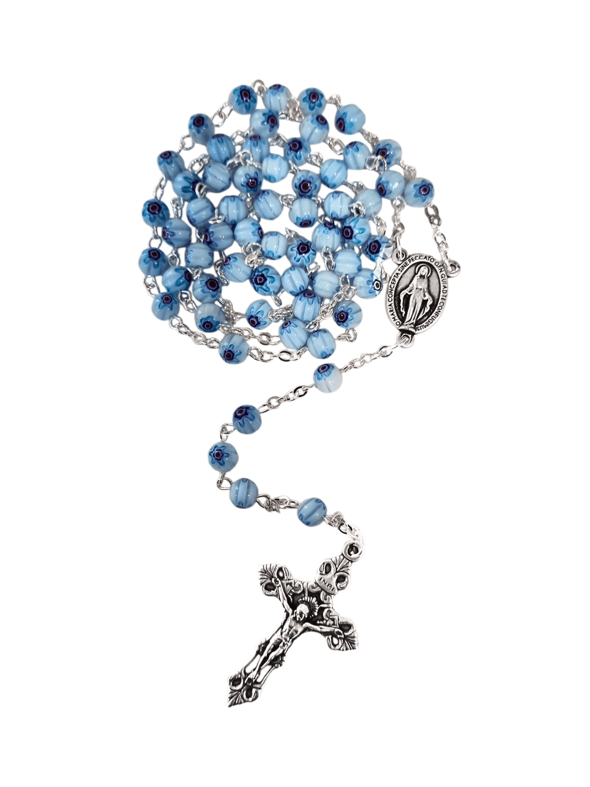 Terço Italiano de Mosaico Veneziano Turquesa 6 mm-TerraCotta Arte Sacra