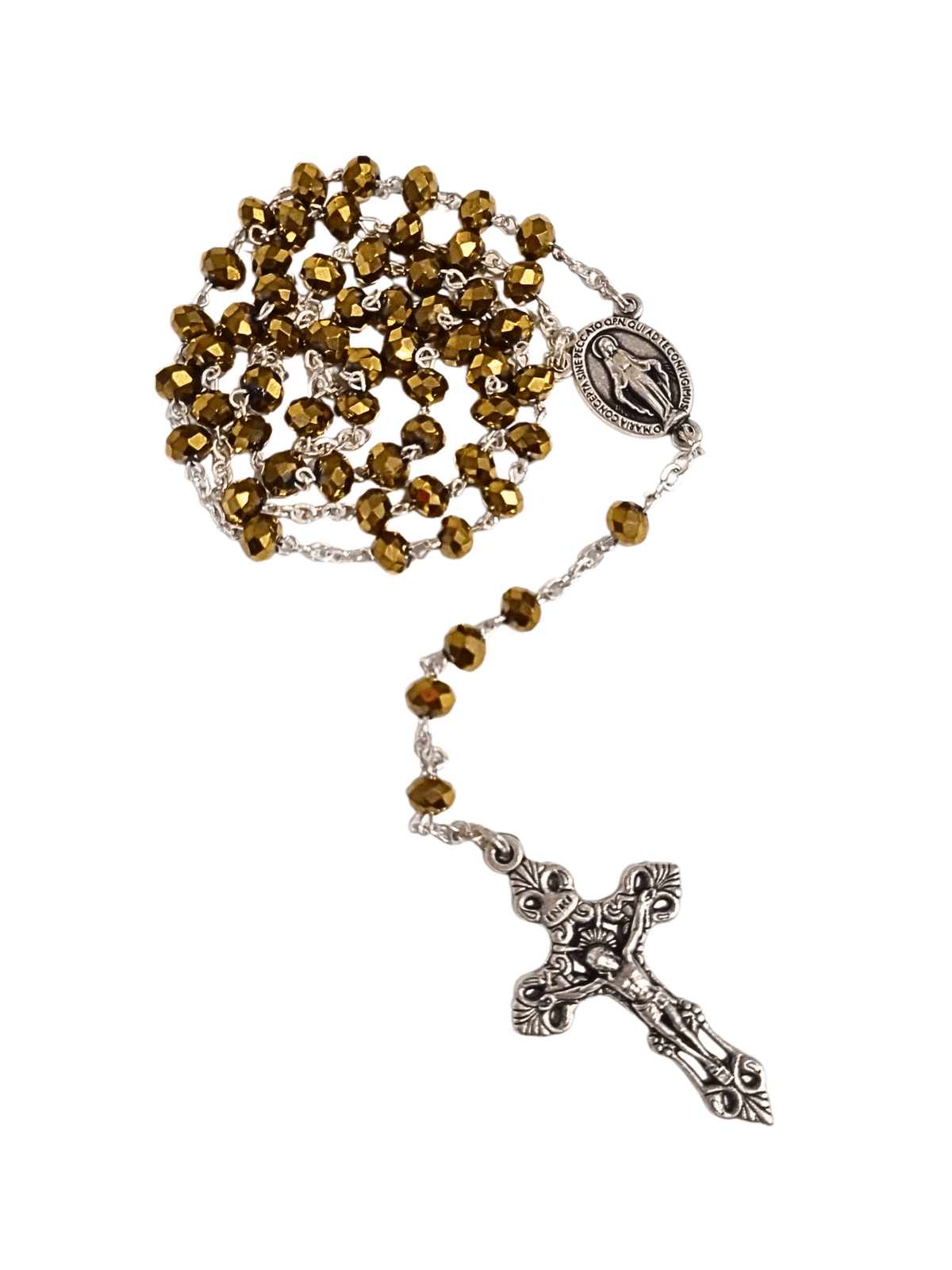 Terço Italiano de Murano Amarelo 6 mm-TerraCotta Arte Sacra