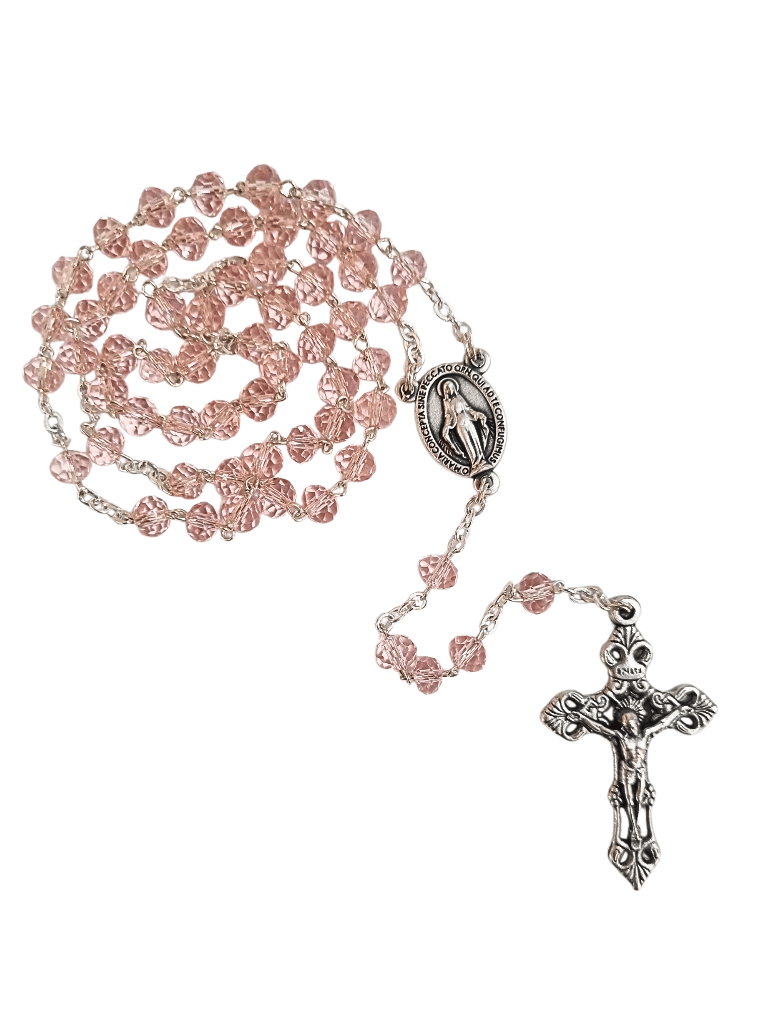 Terço Italiano de Murano Rosa 6 mm-TerraCotta Arte Sacra