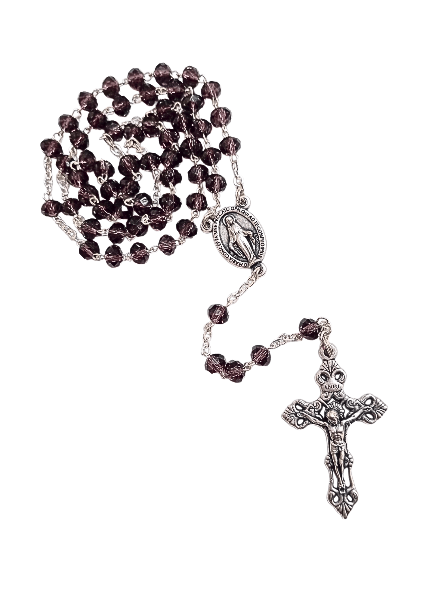 Terço Italiano de Murano Roxo 6 mm-TerraCotta Arte Sacra