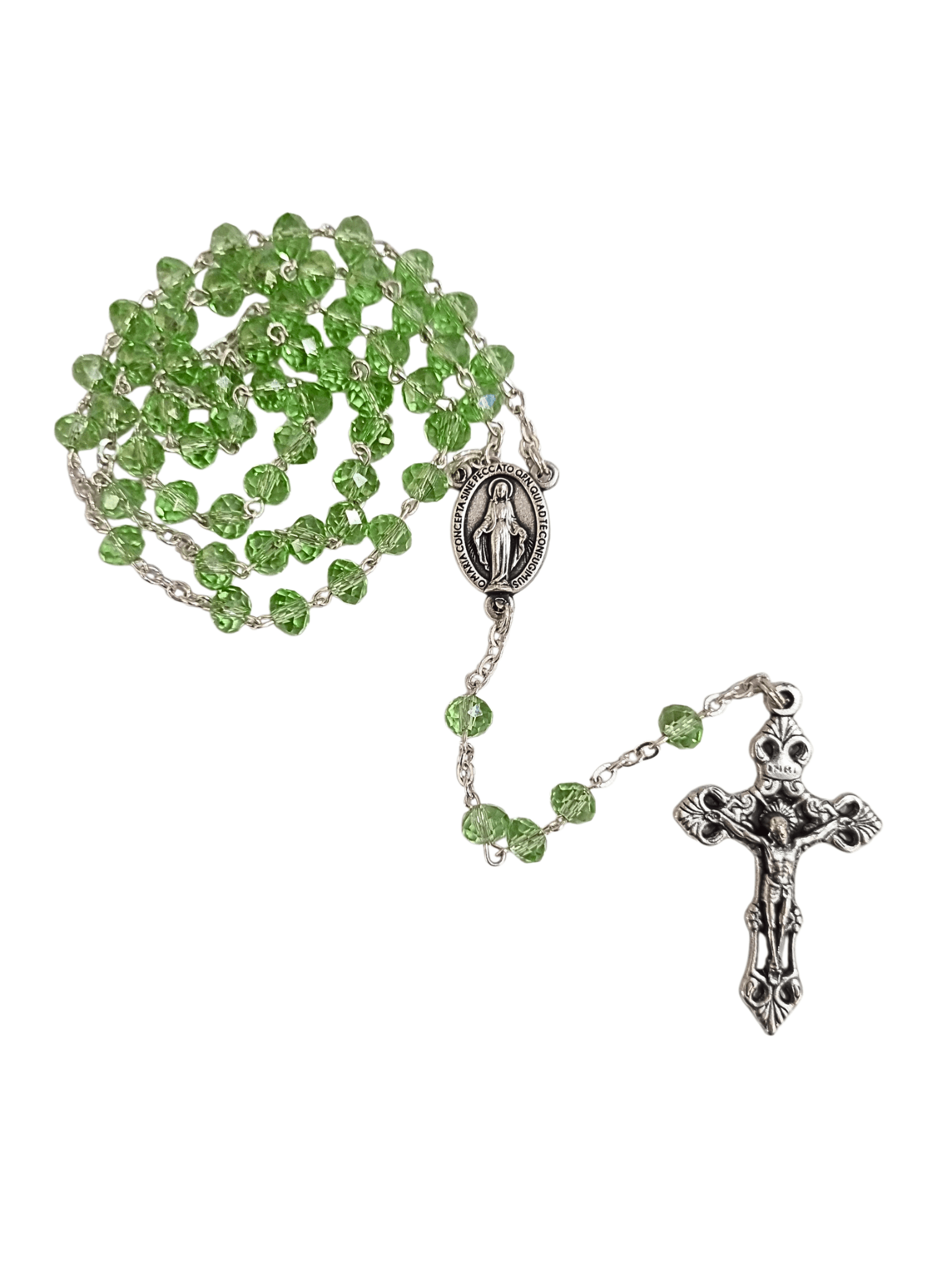 Terço Italiano de Murano Verde 6 mm-TerraCotta Arte Sacra