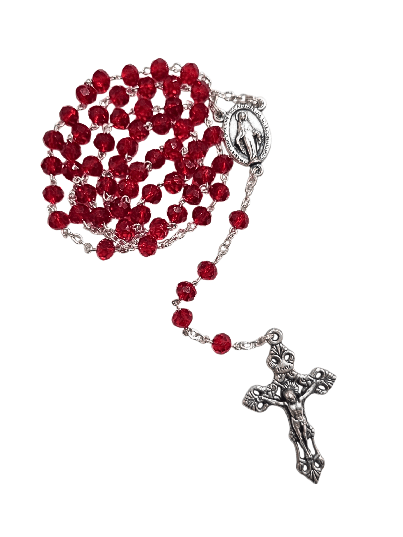 Terço Italiano de Murano Vermelho 6 mm-TerraCotta Arte Sacra