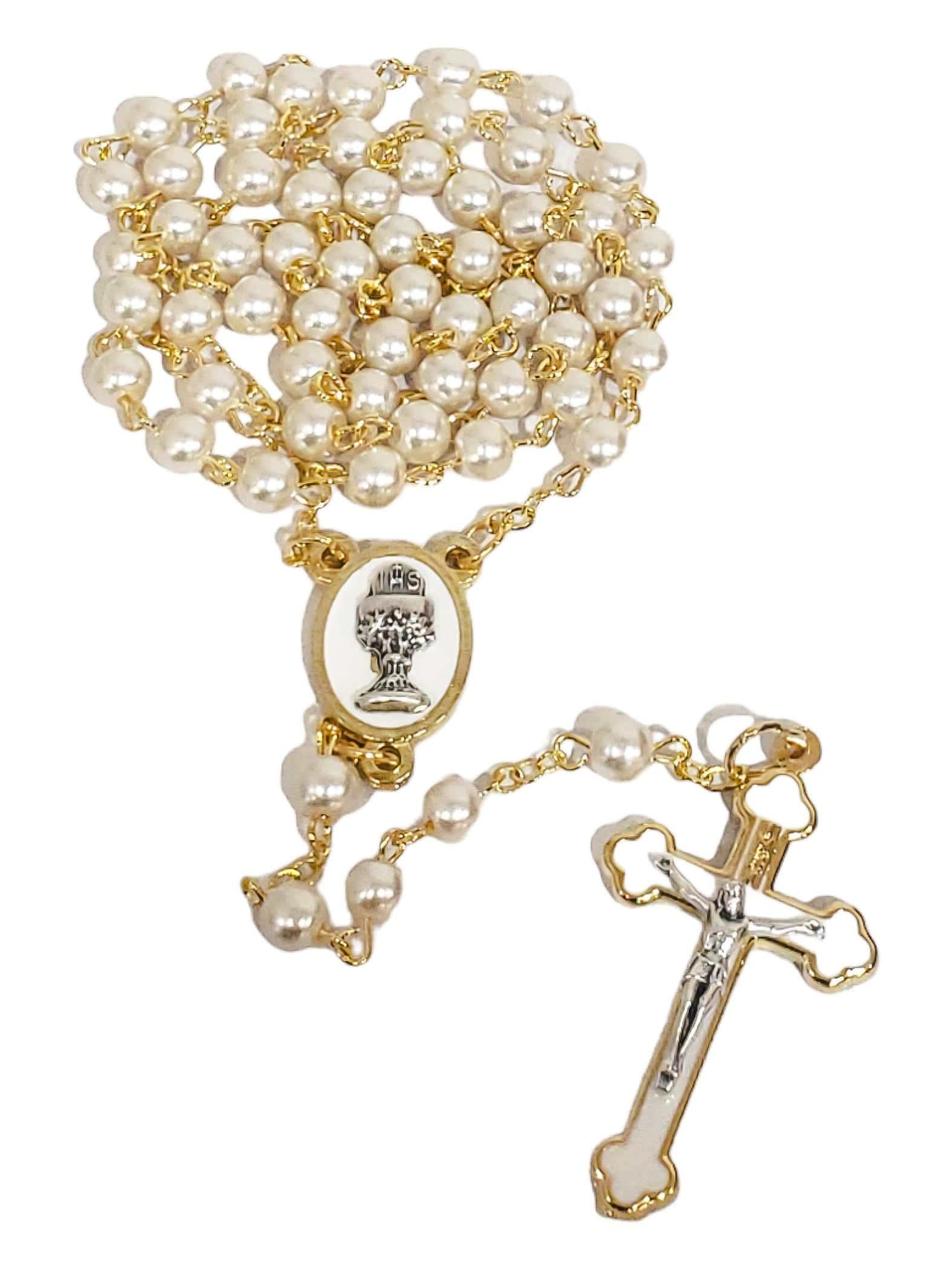 Terço Italiano de Pérola Primeira Comunhão-TerraCotta Arte Sacra