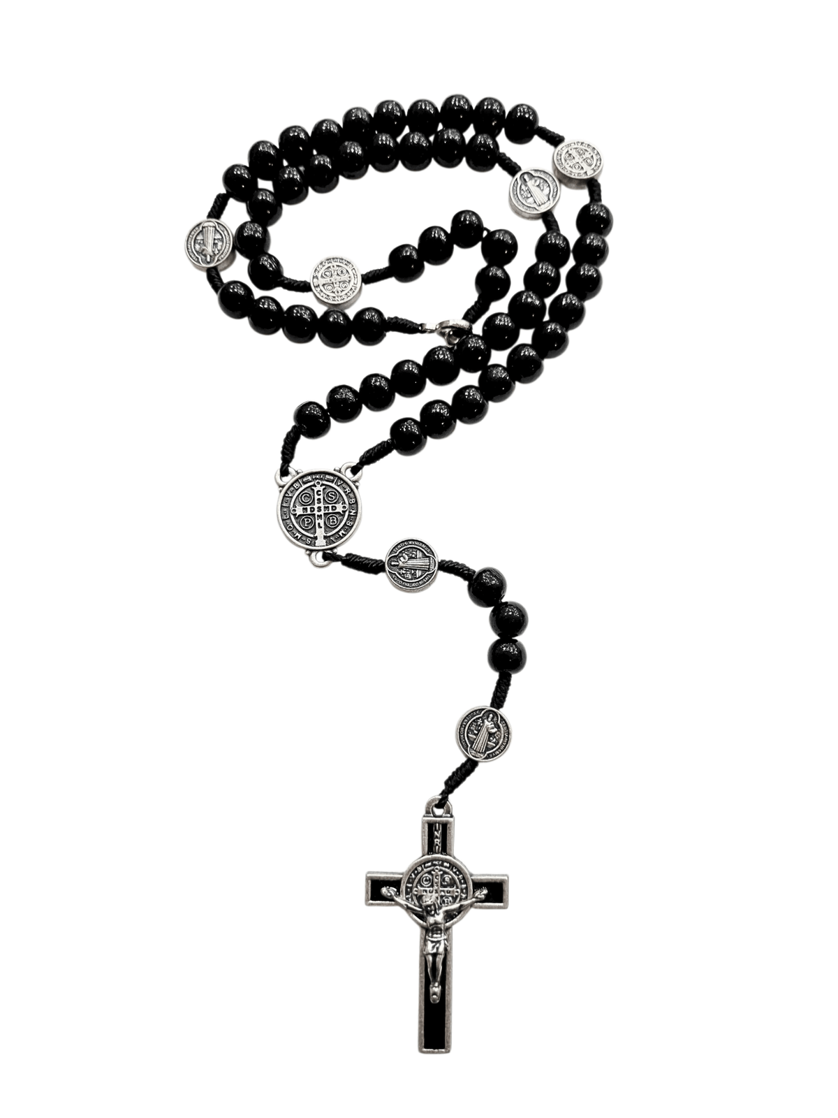 Terço de Cordão com Contas em Madeira Medalhas de São Bento-TerraCotta Arte Sacra