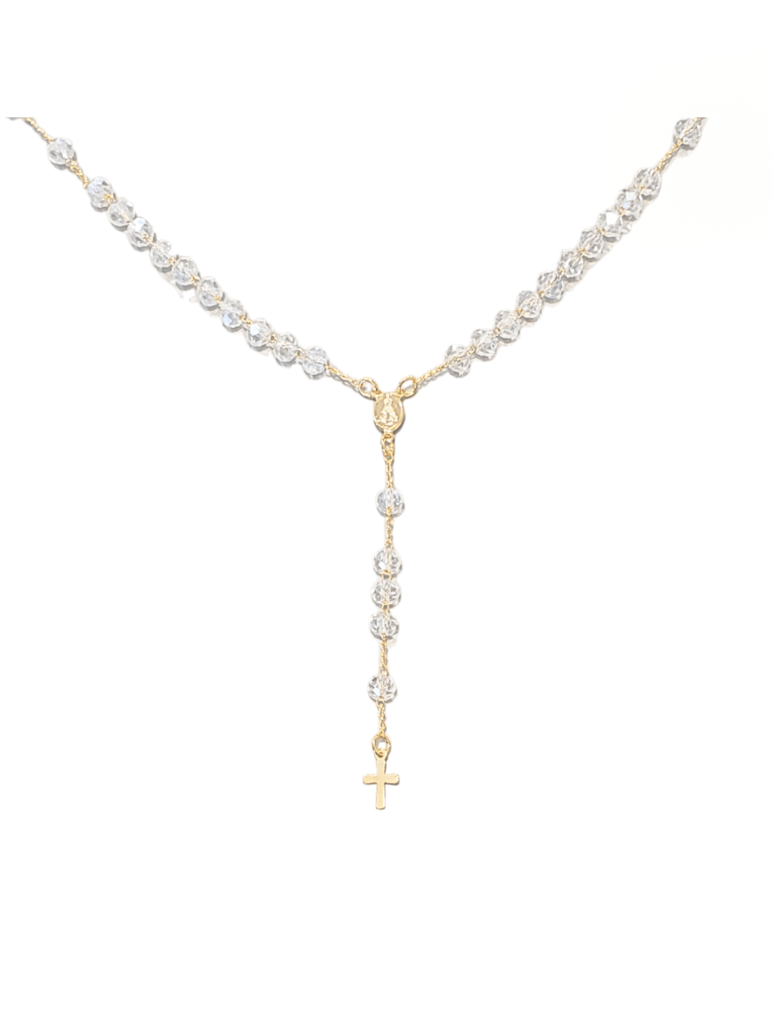 Terço de Cristal de Vidro Transparente-TerraCotta Arte Sacra