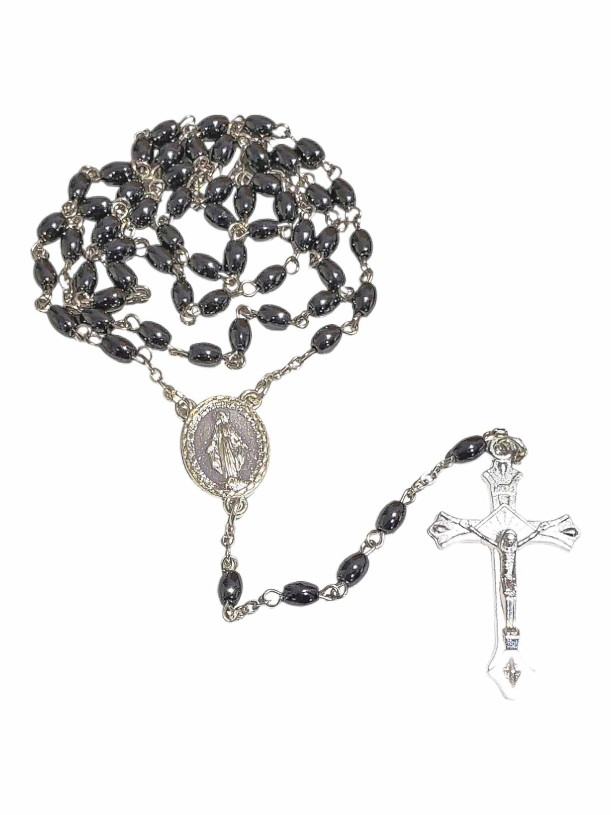 Terço de Hematita Oval-TerraCotta Arte Sacra