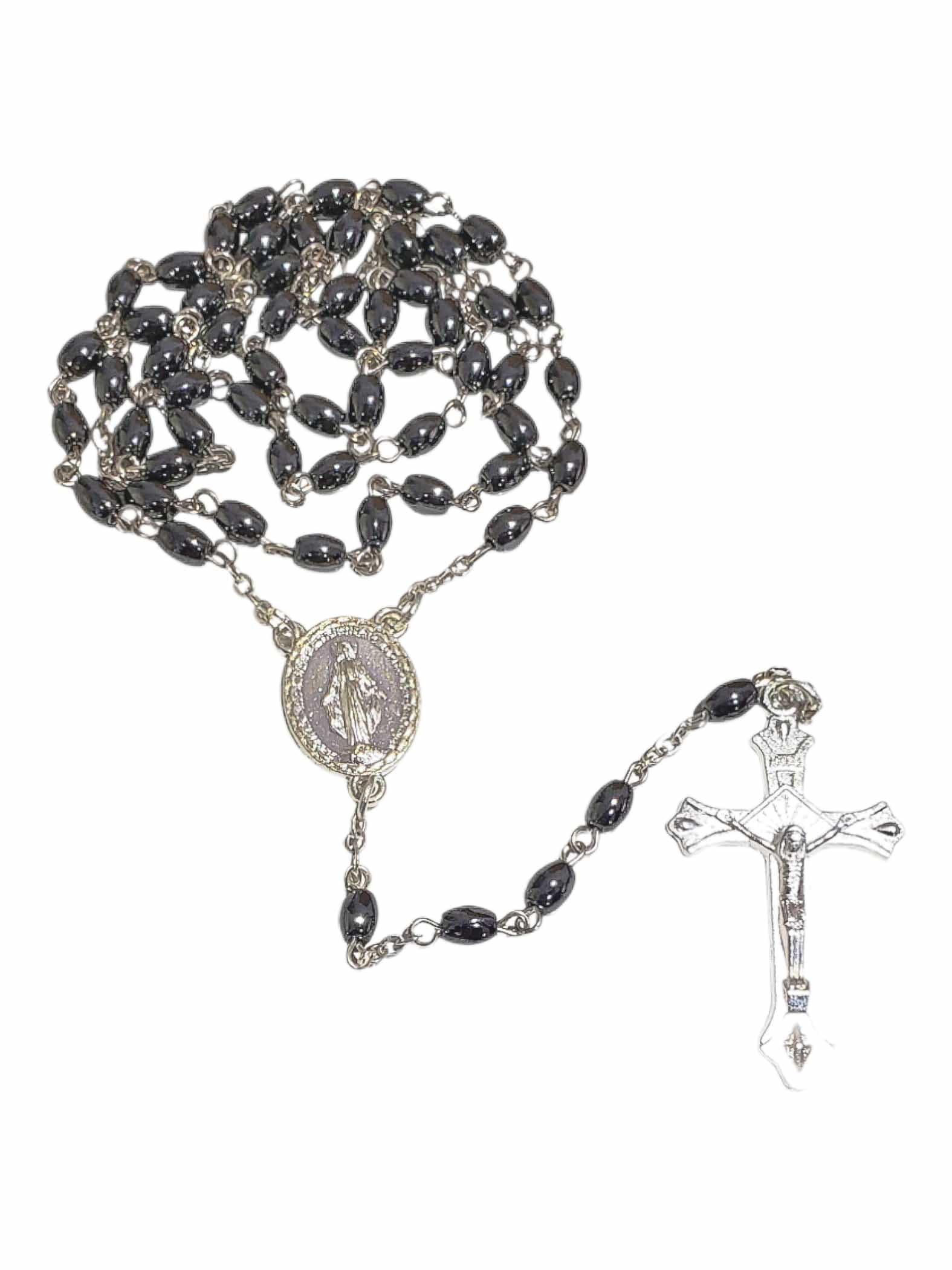 Terço de Hematita Oval-TerraCotta Arte Sacra