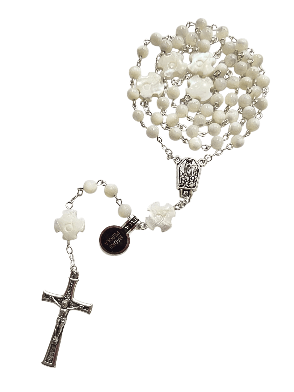 Terço de Madrepérola PAX Português com Água de Fátima-TerraCotta Arte Sacra