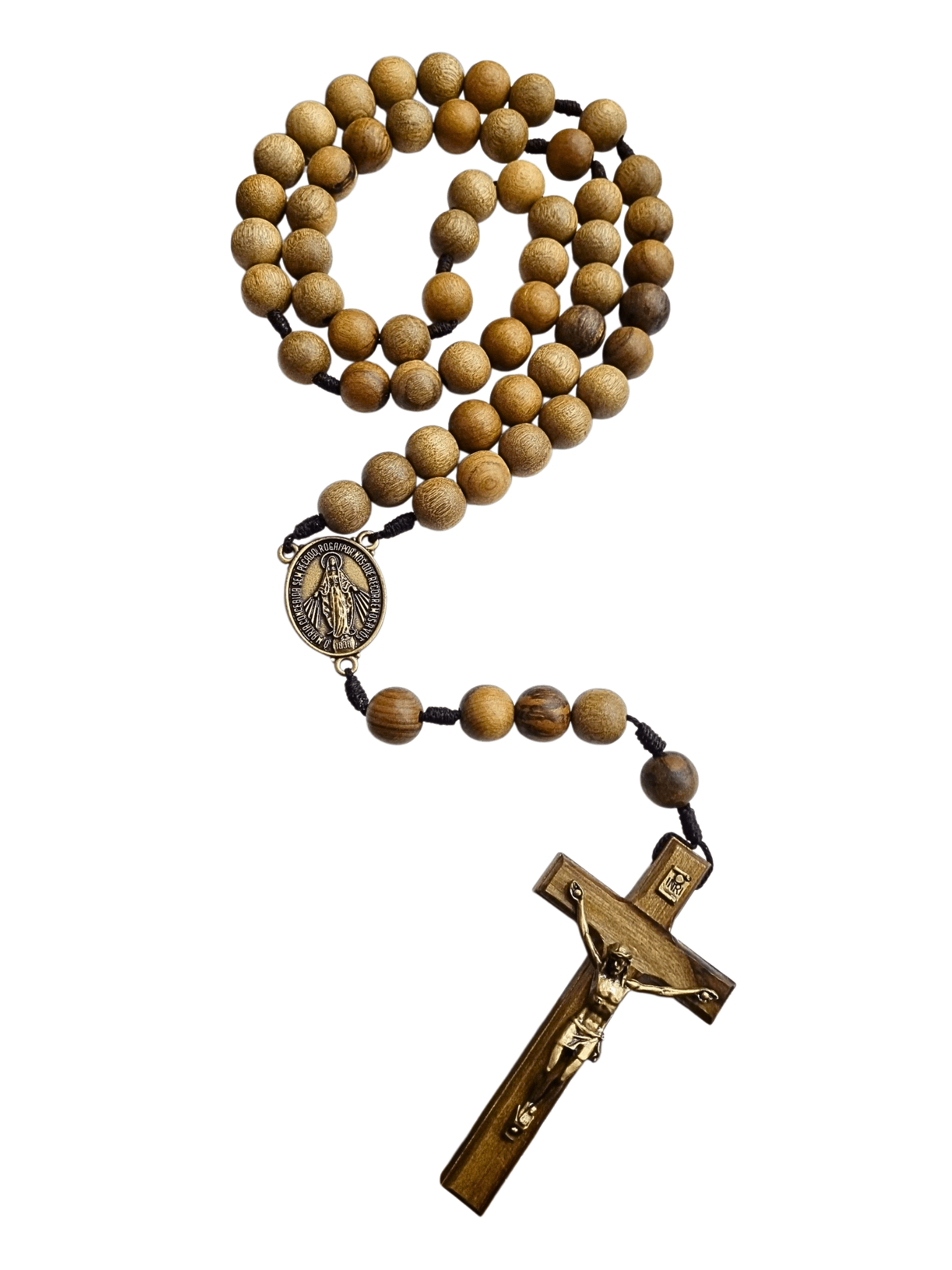 Terço de Mesa ou Parede Nossa Senhora das Graças em Madeira de Imbuia-TerraCotta Arte Sacra