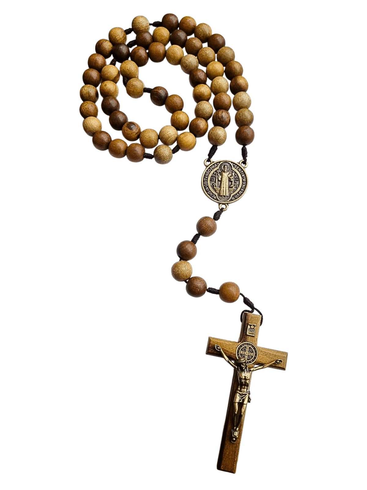 Terço de Mesa ou Parede de São Bento em Madeira de Imbuia-TerraCotta Arte Sacra