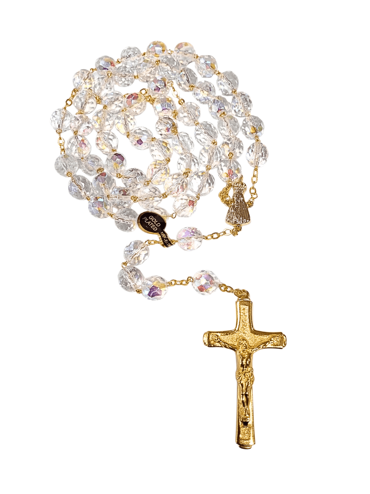 Terço de Noiva Cristal Transparente Nobre 12 mm Feito em Portugal-TerraCotta Arte Sacra