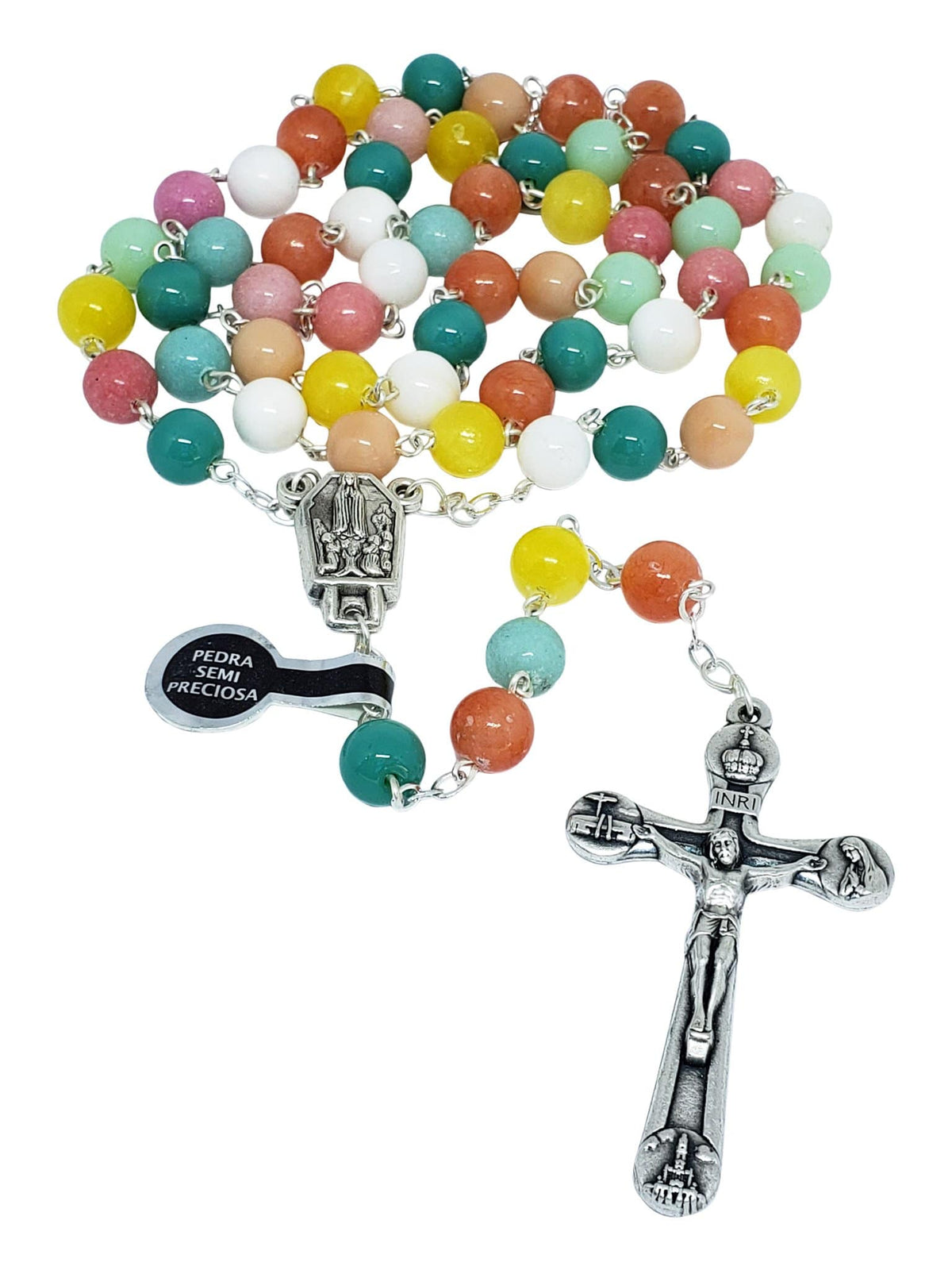 Terço de Pedra Natural Ágata-TerraCotta Arte Sacra