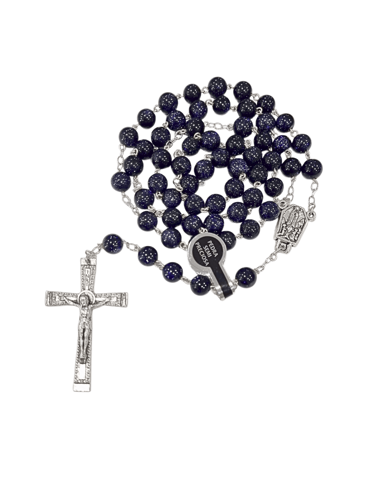 Terço de Pedra Natural Semi Preciosa Estrela Com Água De Fátima-TerraCotta Arte Sacra