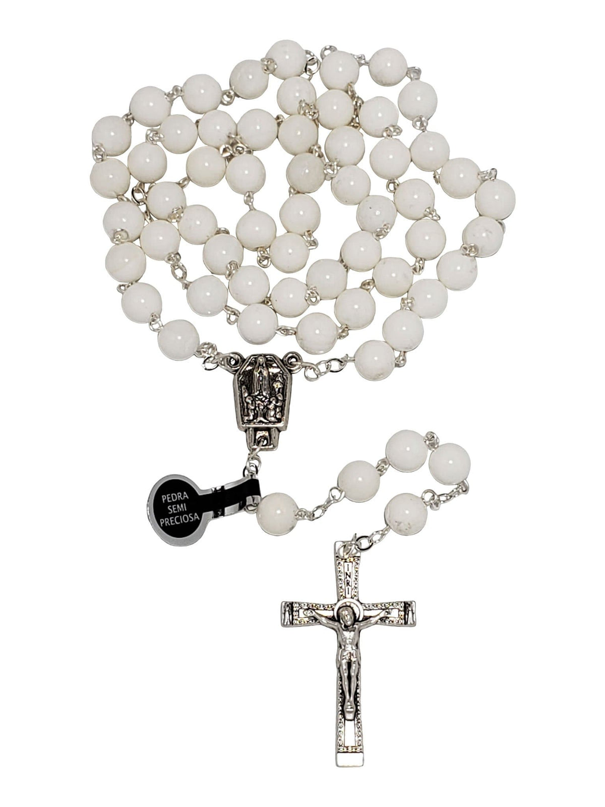 Terço de Pedra Natural Tridacna-TerraCotta Arte Sacra