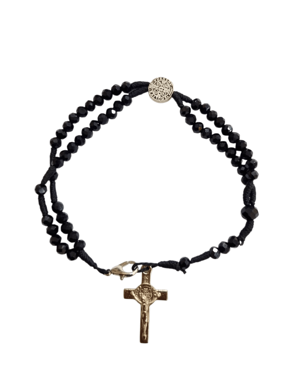 Terço de Pulso Cristal Preto São Bento-TerraCotta Arte Sacra