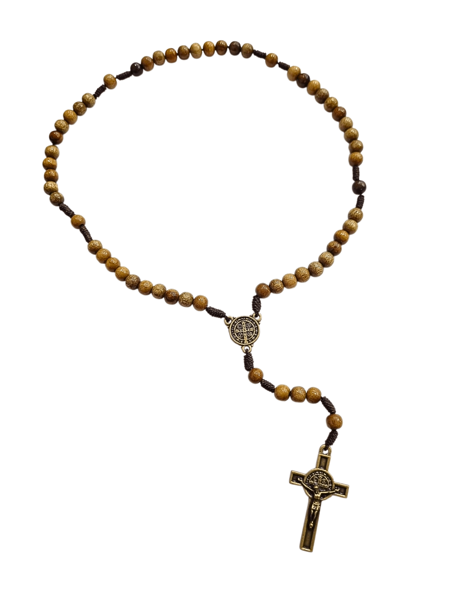 Terço de São Bento em Madeira de Imbuia-TerraCotta Arte Sacra