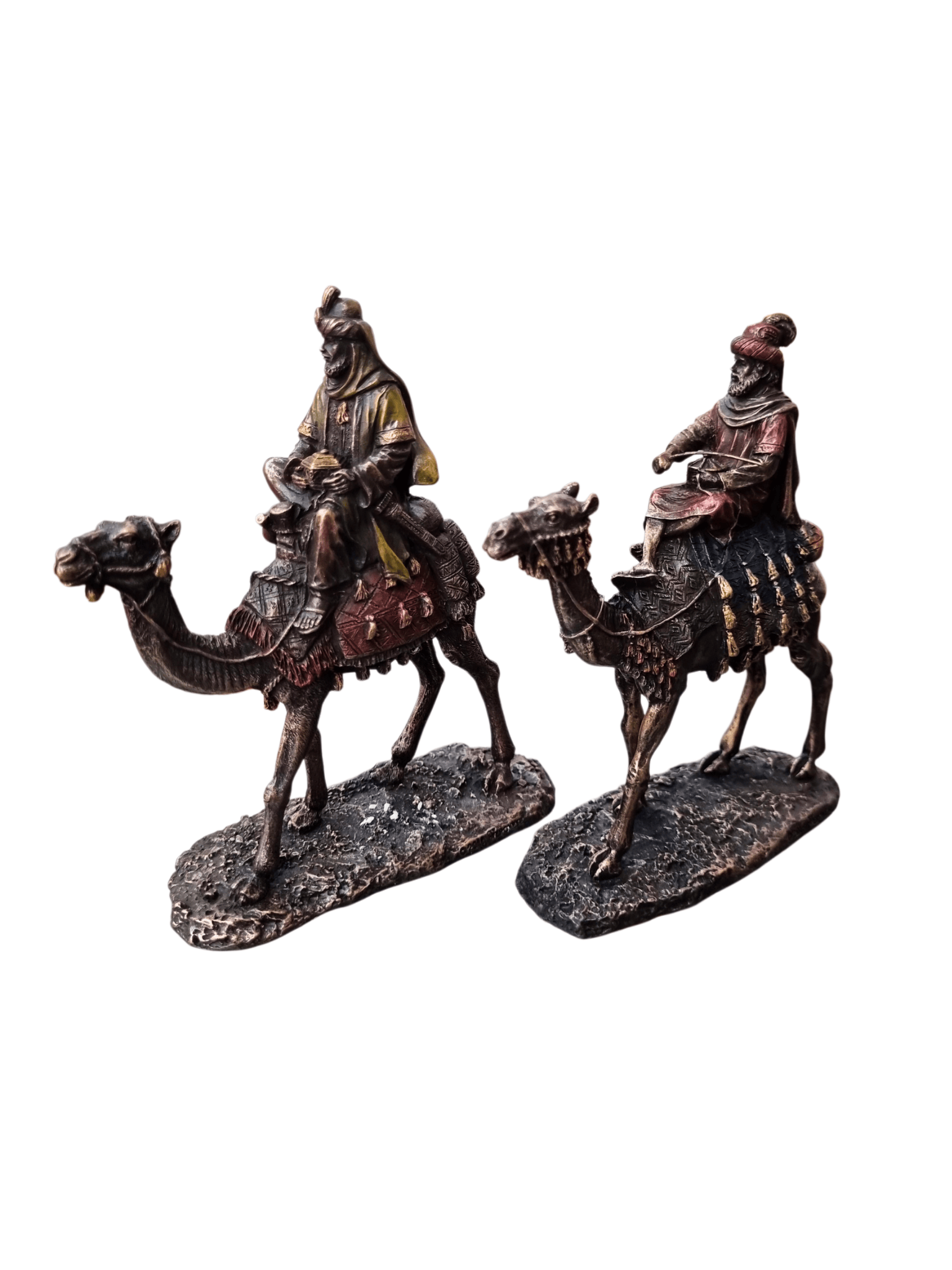 Três Reis Magos em Pó de Mármore com Acabamento em Bronze 13 cm-TerraCotta Arte Sacra