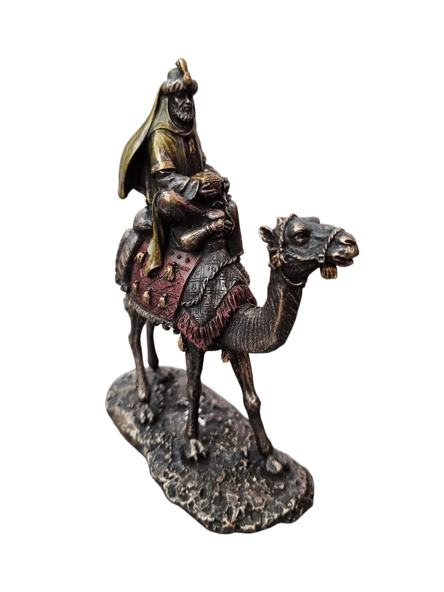 Três Reis Magos em Pó de Mármore com Acabamento em Bronze 13 cm-TerraCotta Arte Sacra