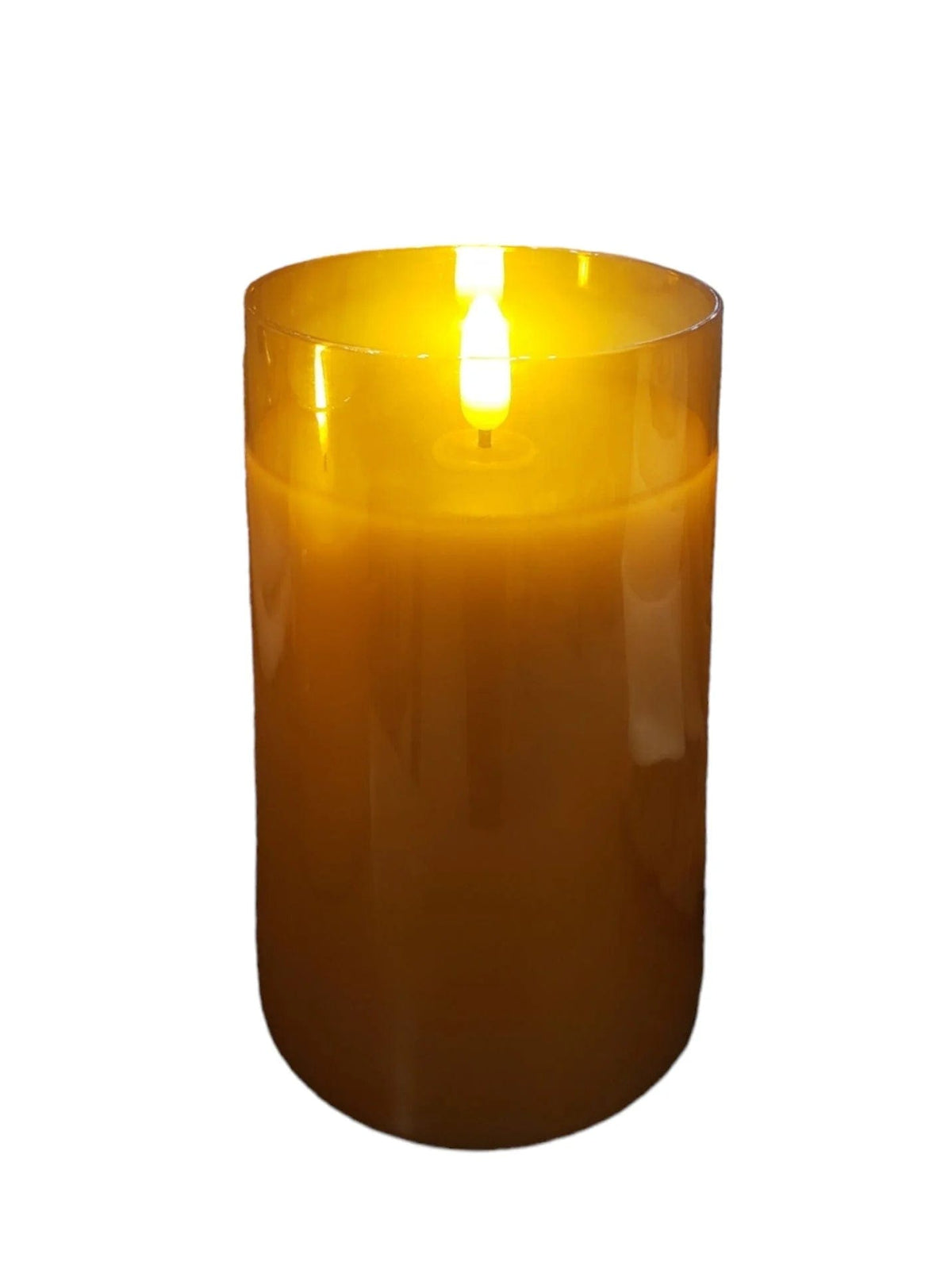 Vela Decorativa Vidro Âmbar 12,5 cm-TerraCotta Arte Sacra