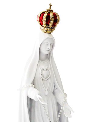 Imagem de Nossa Senhora do Imaculado Coração Fátima 34 cm em Pó de Mármore
