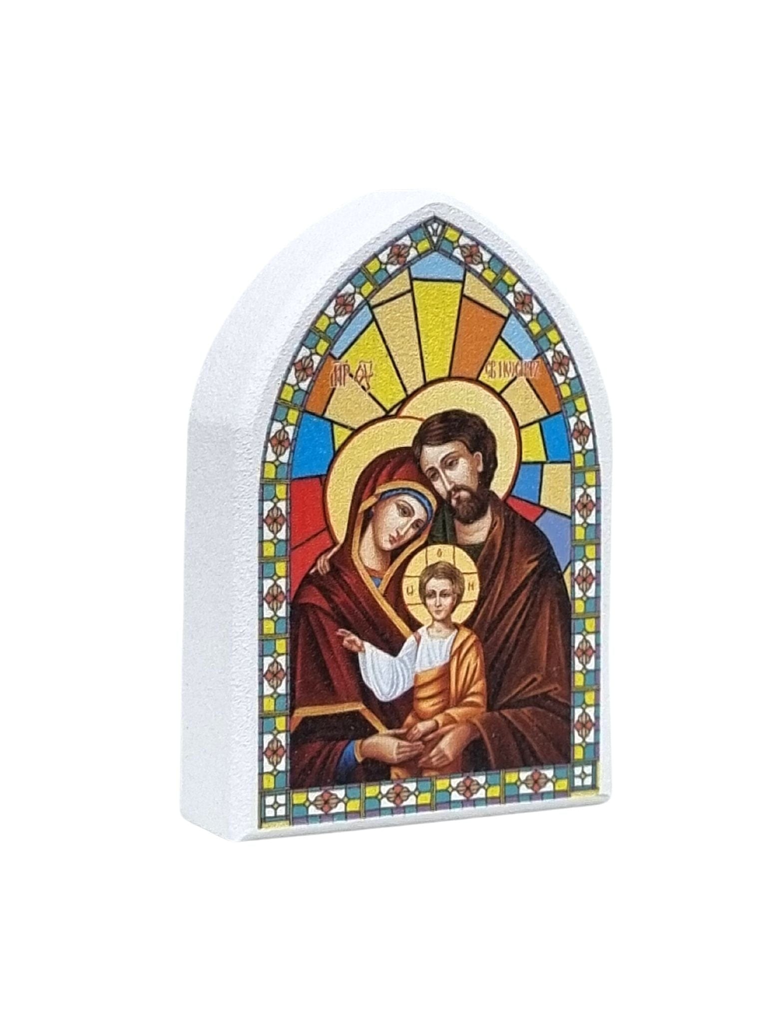 Adorno Italiano de Madeira Sagrada Família 5 x 7 cm-TerraCotta Arte Sacra
