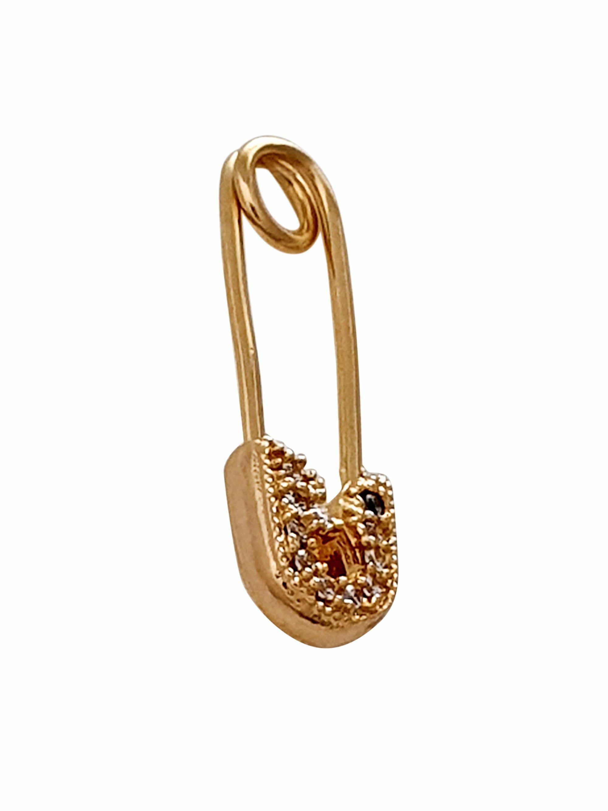 Alfinete em Prata 925 com Banho de Ouro 18 k e Zircônia-TerraCotta Arte Sacra