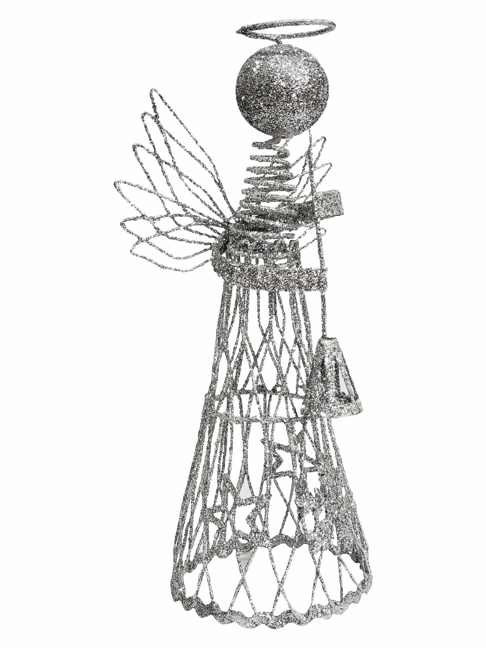 Anjo Enfeite Prateado 25 cm-TerraCotta Arte Sacra