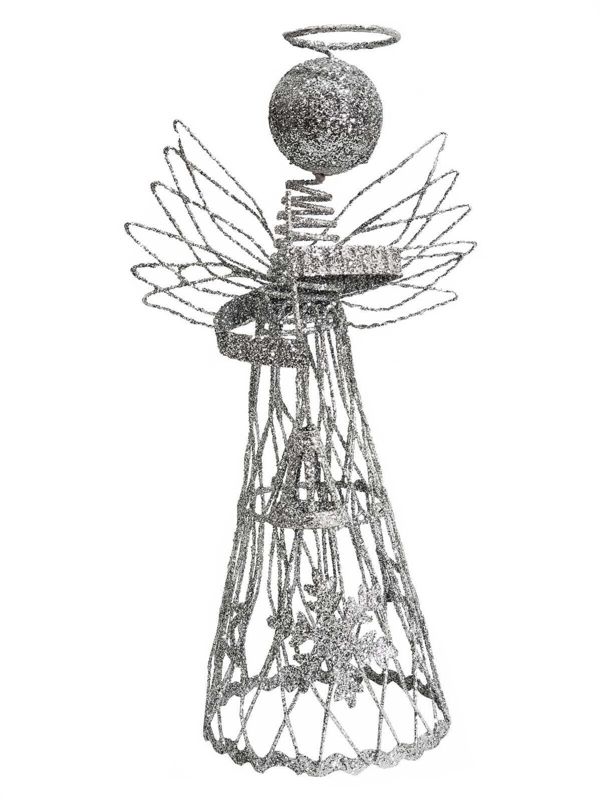 Anjo Enfeite Prateado 25 cm-TerraCotta Arte Sacra