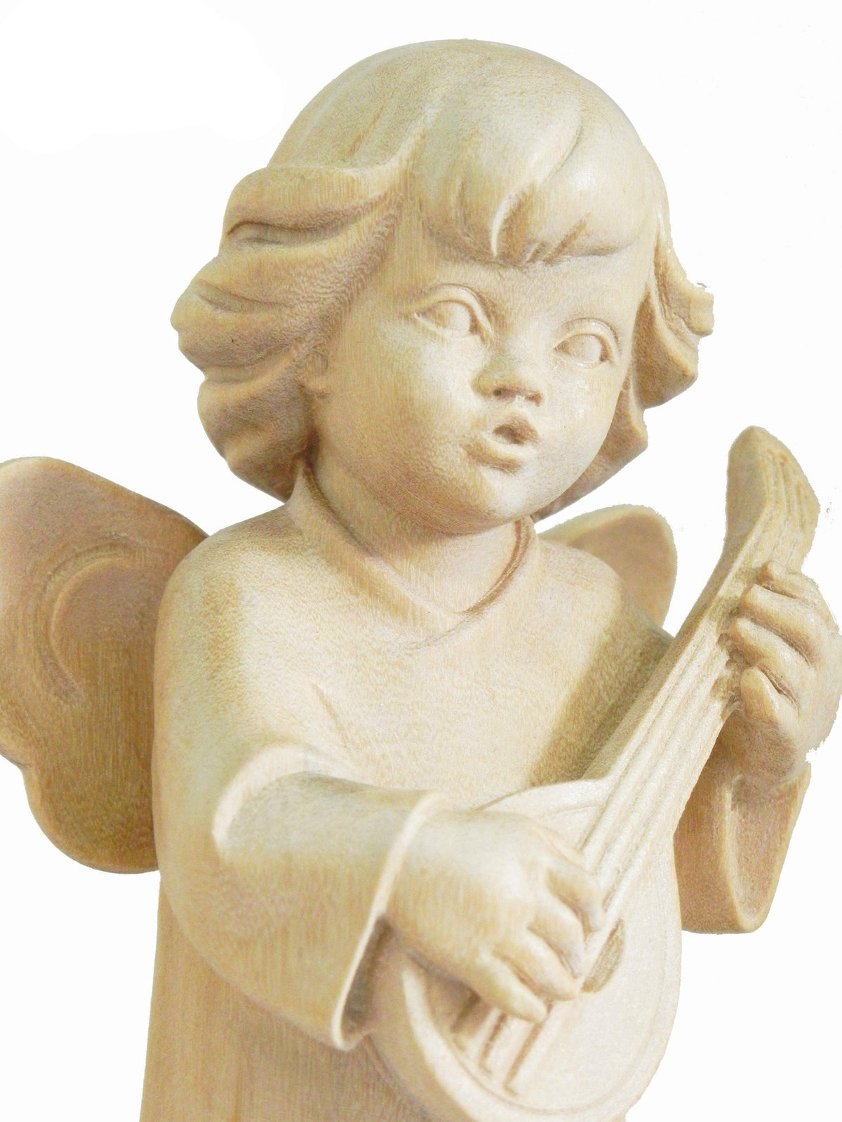 Anjo com Bandolim em Madeira 10 cm-TerraCotta Arte Sacra