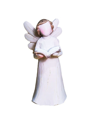 Anjo com Bíblia em Resina 9 cm-TerraCotta Arte Sacra