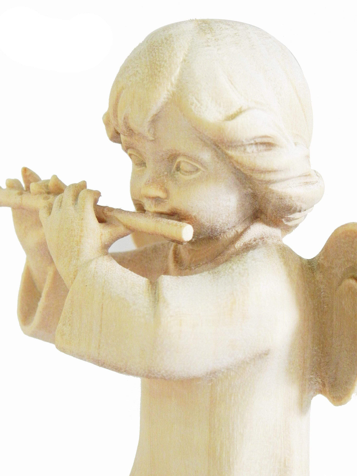 Anjo com Flauta de Madeira Natural 10 cm-TerraCotta Arte Sacra